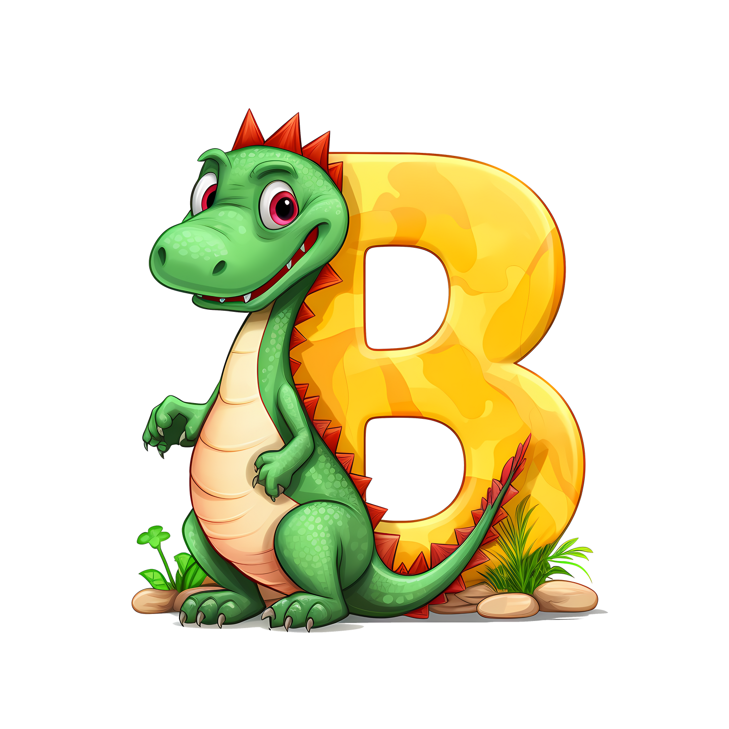 Personalized Dino Initial Baby Bodysuit - Cute Dinosaur & Alphabet