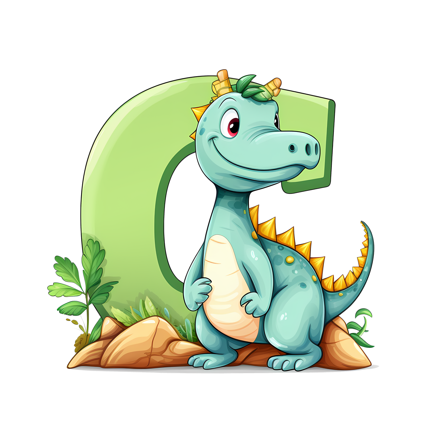 Personalized Dino Initial Baby Bodysuit - Cute Dinosaur & Alphabet