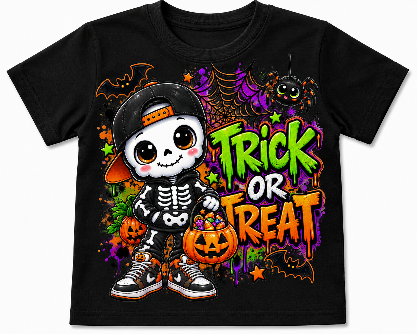 Trick or Treat Skeleton Halloween T-Shirt – Cute Spooky Halloween Tee