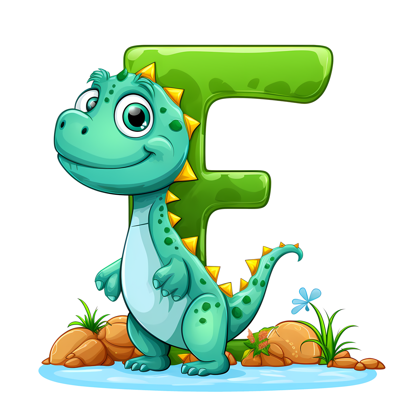 Personalized Dino Initial Baby Bodysuit - Cute Dinosaur & Alphabet