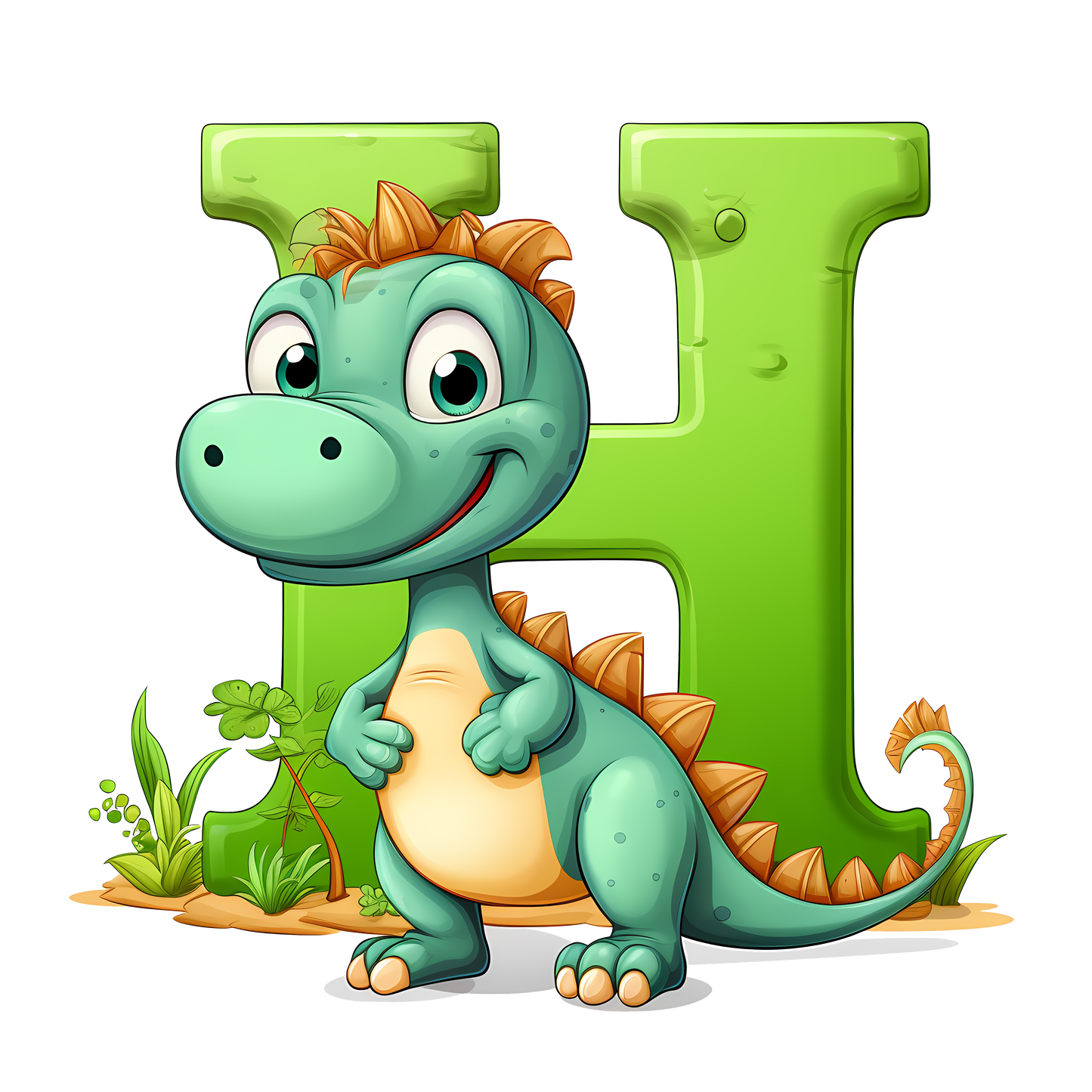 Personalized Dino Initial Baby Bodysuit - Cute Dinosaur & Alphabet