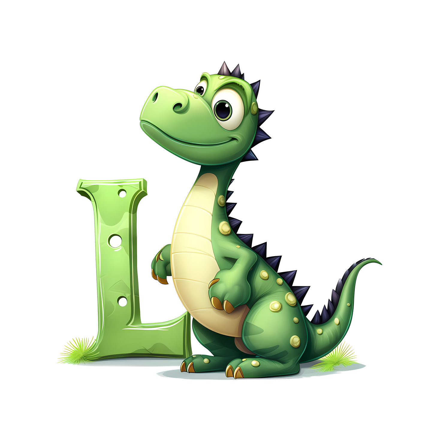 Personalized Dino Initial Baby Bodysuit - Cute Dinosaur & Alphabet
