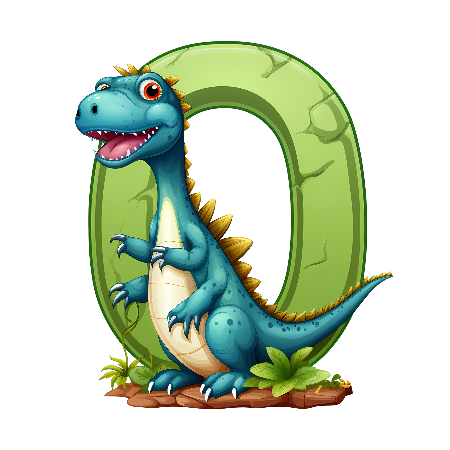 Personalized Dino Initial Baby Bodysuit - Cute Dinosaur & Alphabet