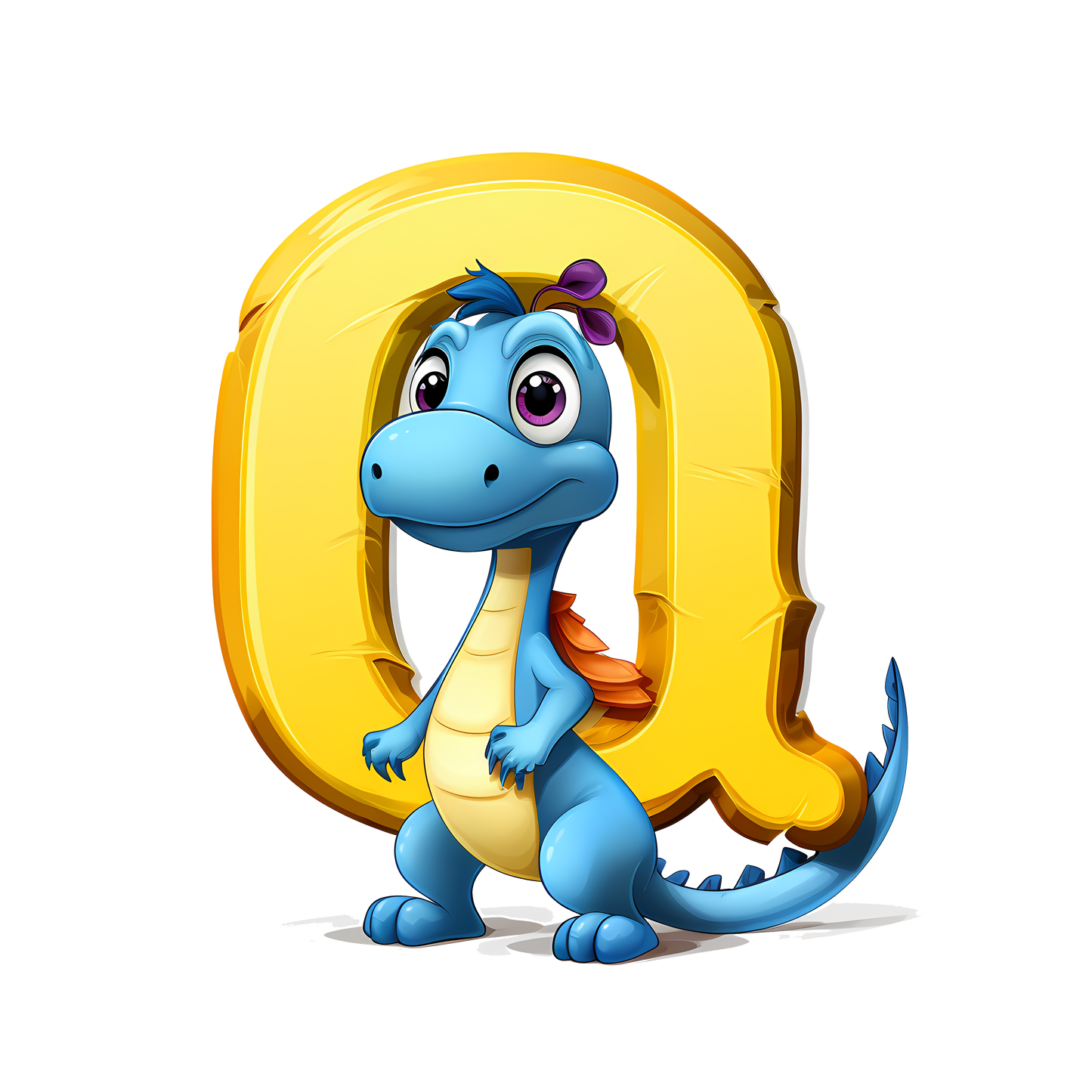 Personalized Dino Initial Baby Bodysuit - Cute Dinosaur & Alphabet