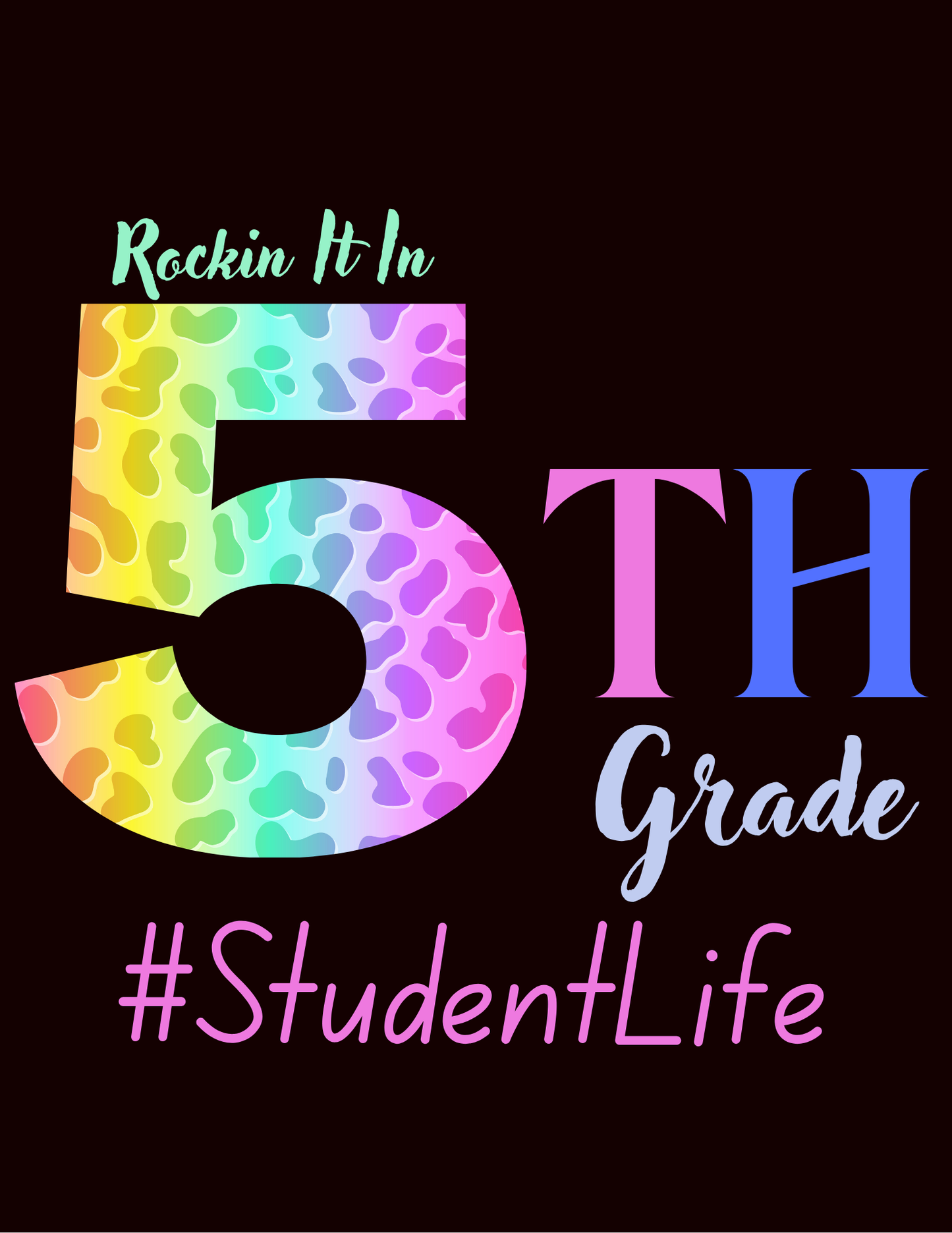 "Rockin' It In #StudentLife" Colorful Kids' T-Shirt