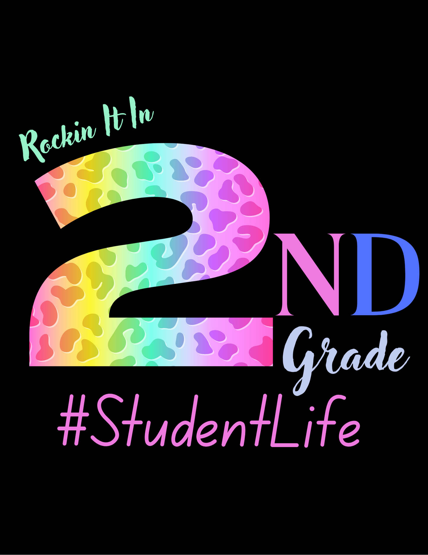 "Rockin' It In #StudentLife" Colorful Kids' T-Shirt
