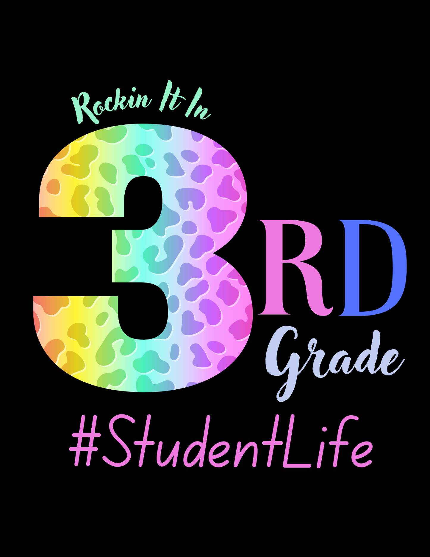 "Rockin' It In #StudentLife" Colorful Kids' T-Shirt