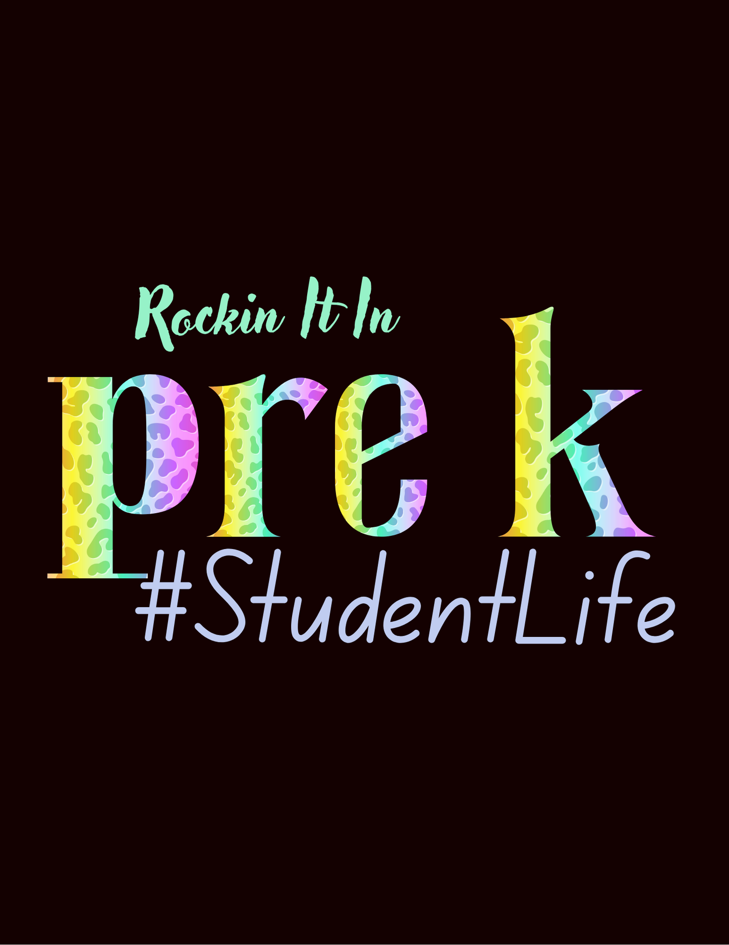 "Rockin' It In #StudentLife" Colorful Kids' T-Shirt