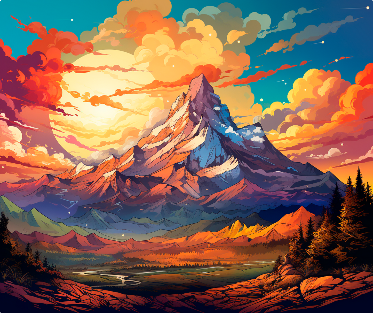Mountain Majesty: Sunrise Peaks Mousepad
