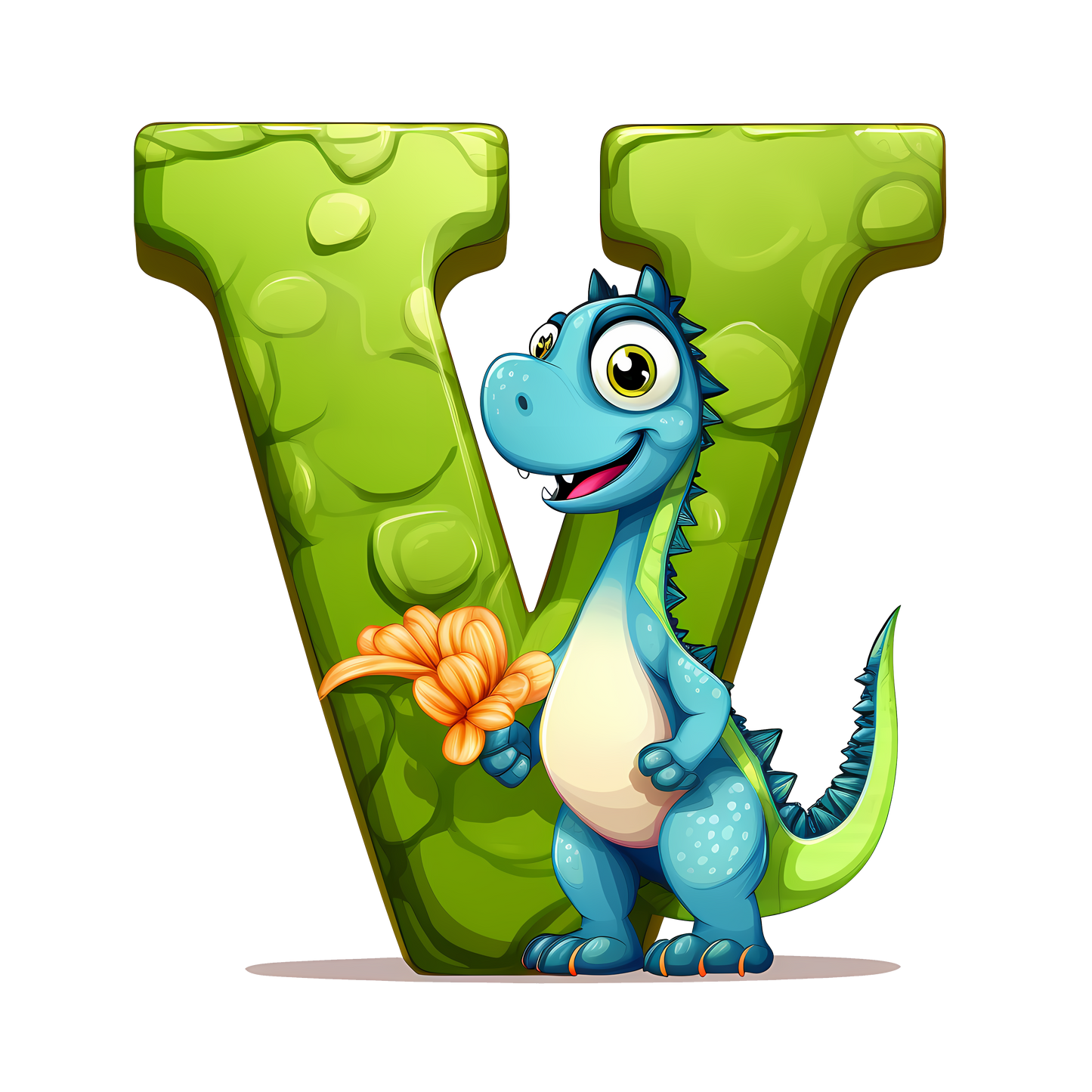 Personalized Dino Initial Baby Bodysuit - Cute Dinosaur & Alphabet