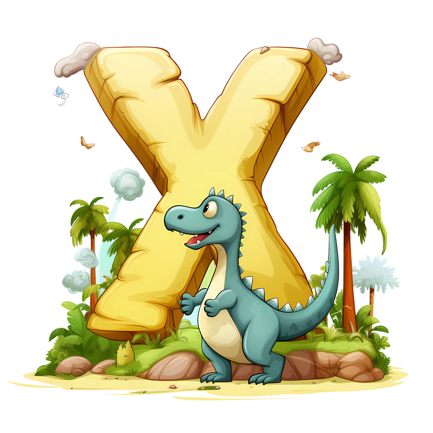 Personalized Dino Initial Baby Bodysuit - Cute Dinosaur & Alphabet