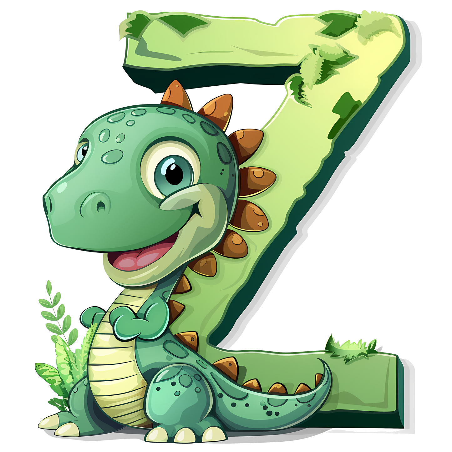 Personalized Dino Initial Baby Bodysuit - Cute Dinosaur & Alphabet