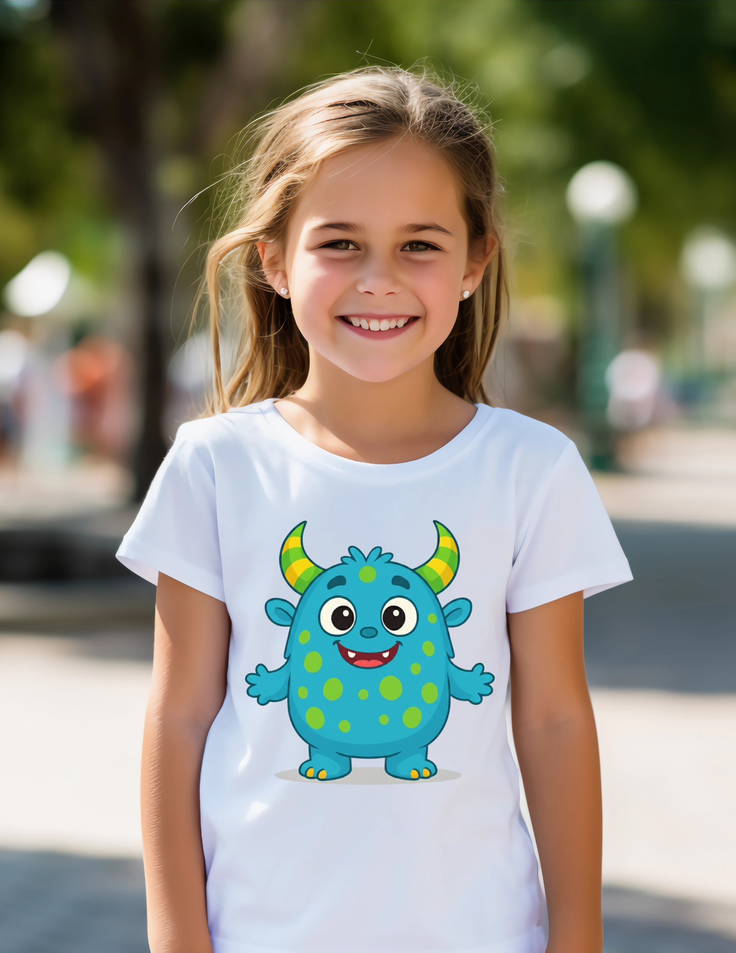 Bloo the Blue HueBoo Monster Kids T-Shirt | Adorable Polka Dot Creature Tee