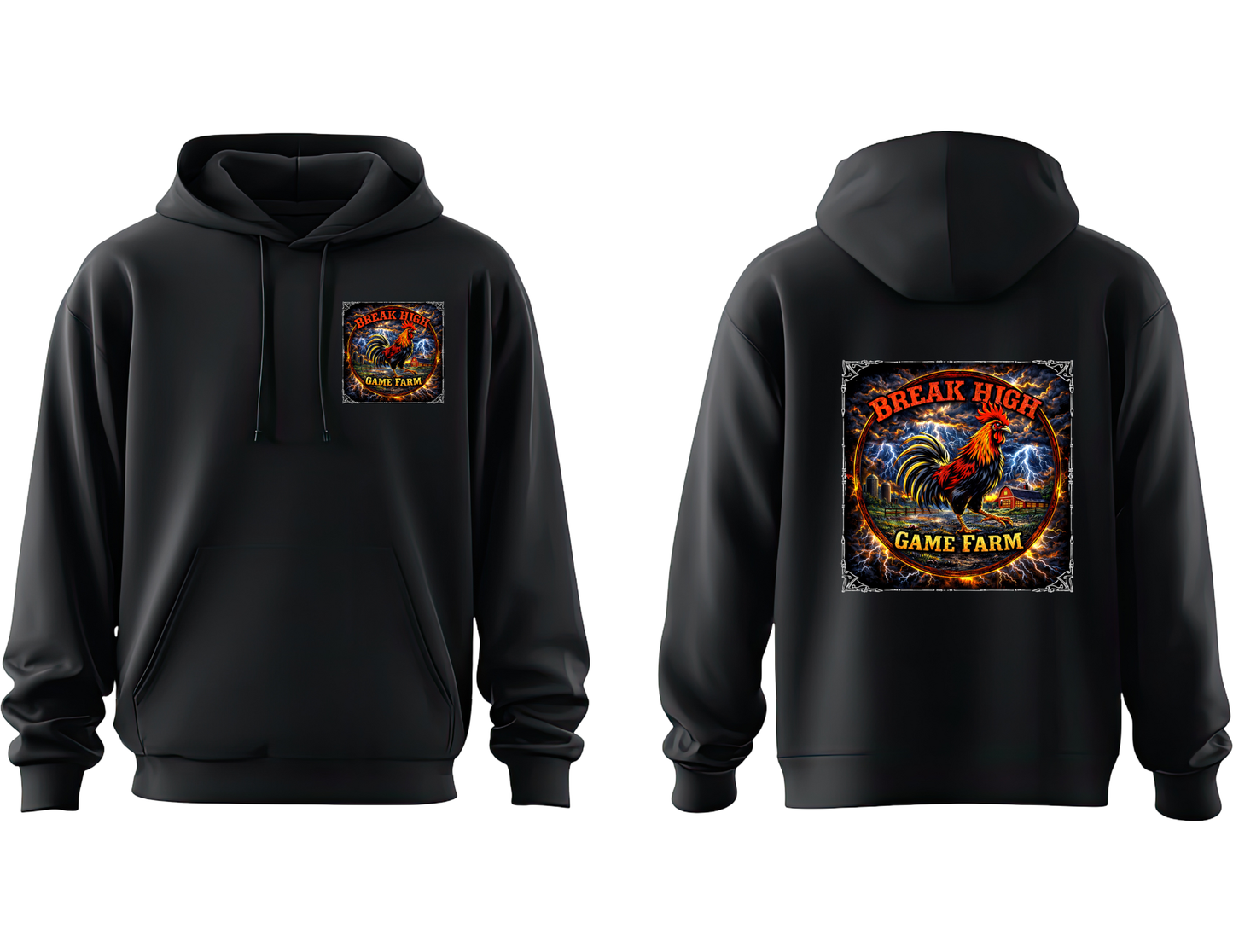 Break High Game Farm Hoodie – Lightning Rooster Farm Hoodie |  Pullover