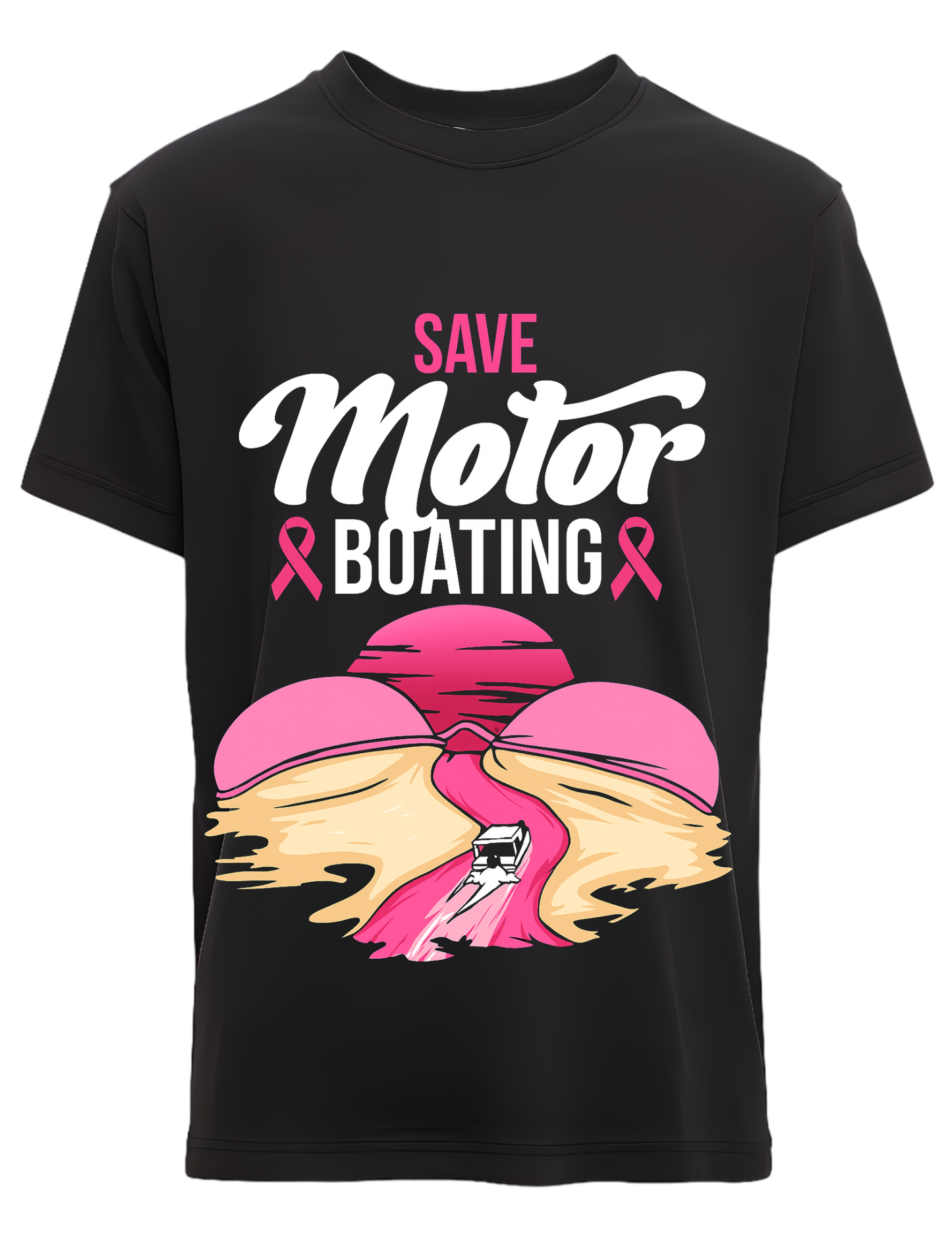 Save Motor Boating! Breast Cancer Awareness Funny Boating T-Shirt