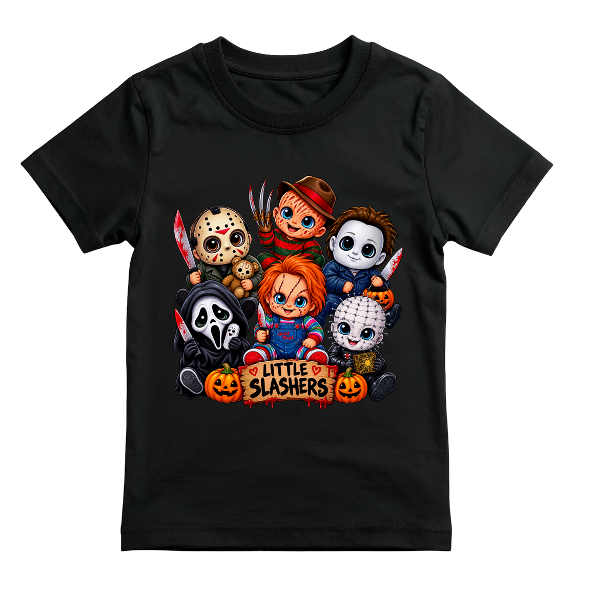 Little Slashers Halloween T-Shirt | Cute Horror Characters Spooky Graphic Tee