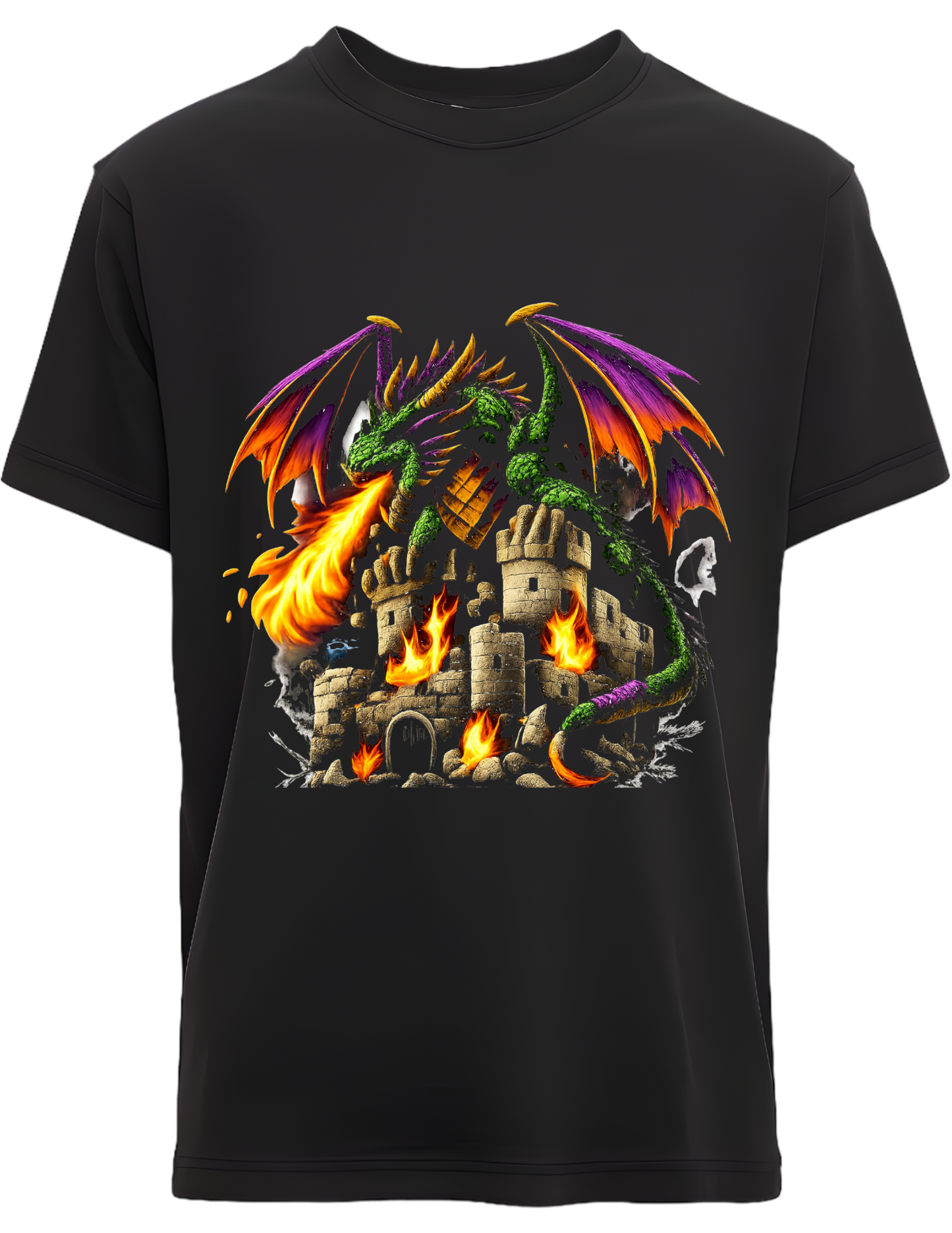 Emerald Fire Dragon – Castle Siege Fantasy T-Shirt