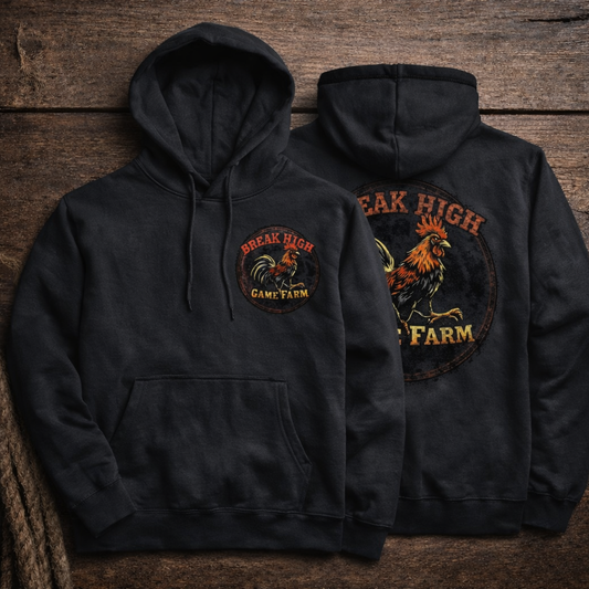 Break High Game Farm Vintage Rooster Pullover Hoodie