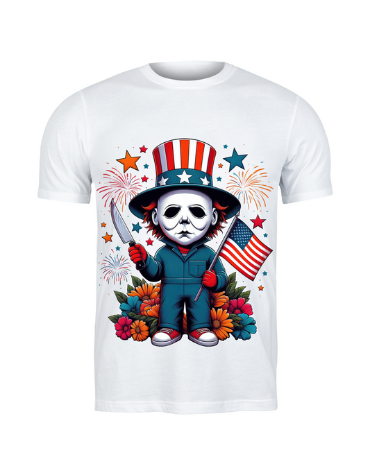 Stars, Stripes & Spooky Nights – July 4th Michael Myers Tee