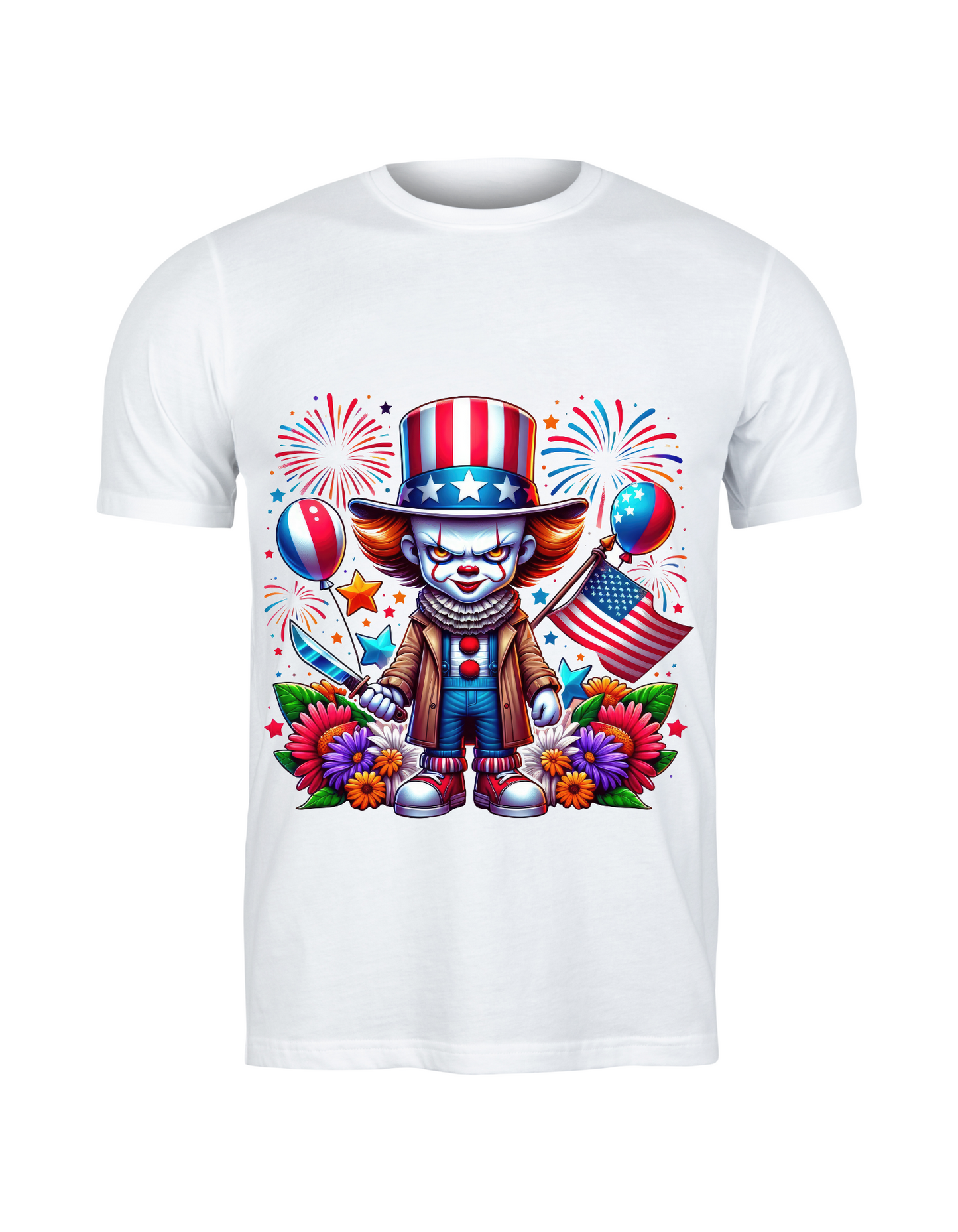Patriotic Pennywise – July 4th Cute Clown Tee