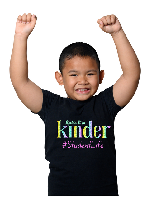 "Rockin' It In #StudentLife" Colorful Kids' T-Shirt