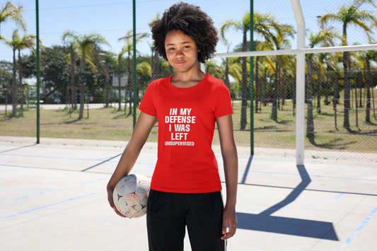 In My Defense I Was Left Unsupervised T-Shirt | Funny Trouble Maker Tee