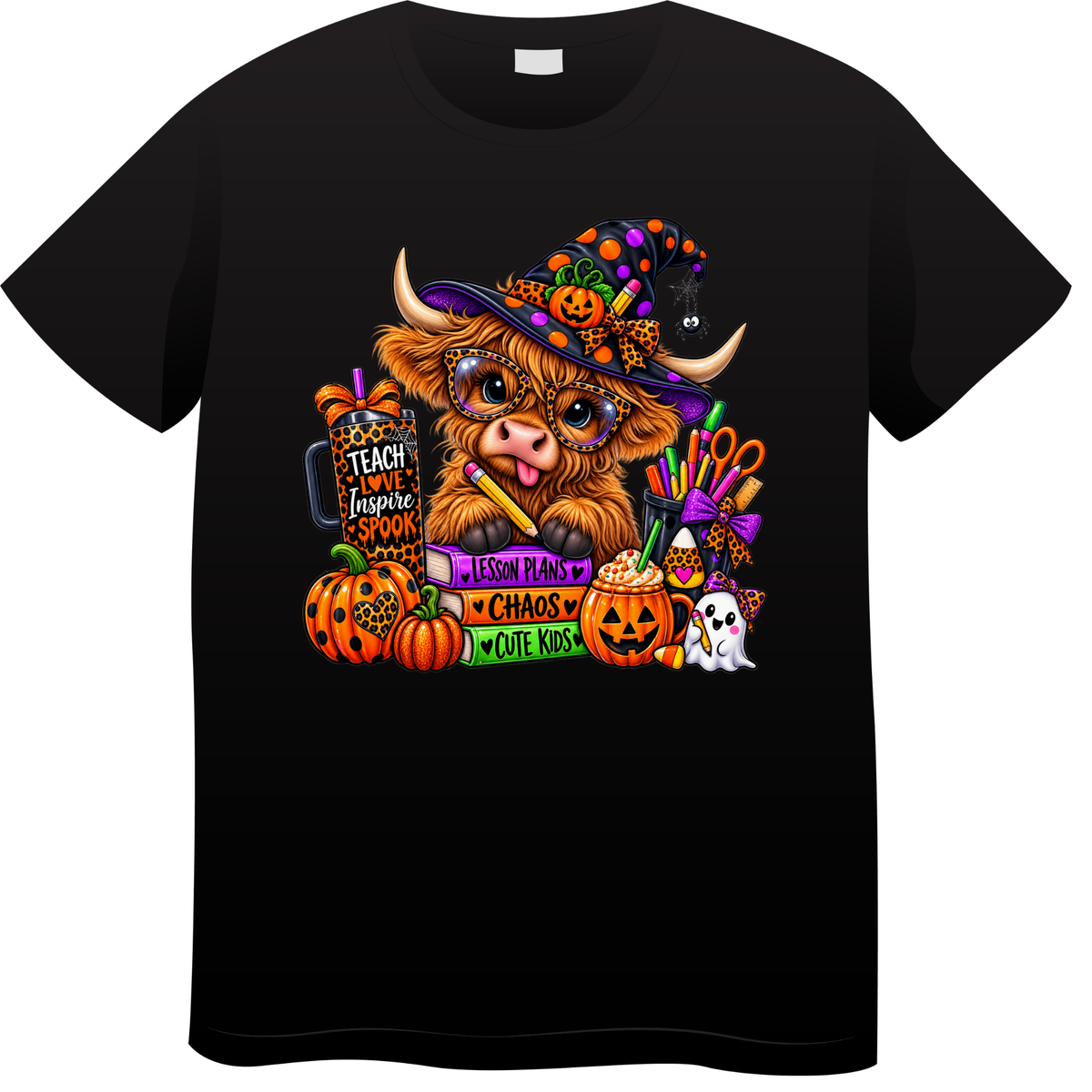 Spooky Cow Teacher Halloween T-Shirt – Teach Love Inspire Spook