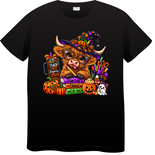 Spooky Cow Teacher Halloween T-Shirt – Teach Love Inspire Spook