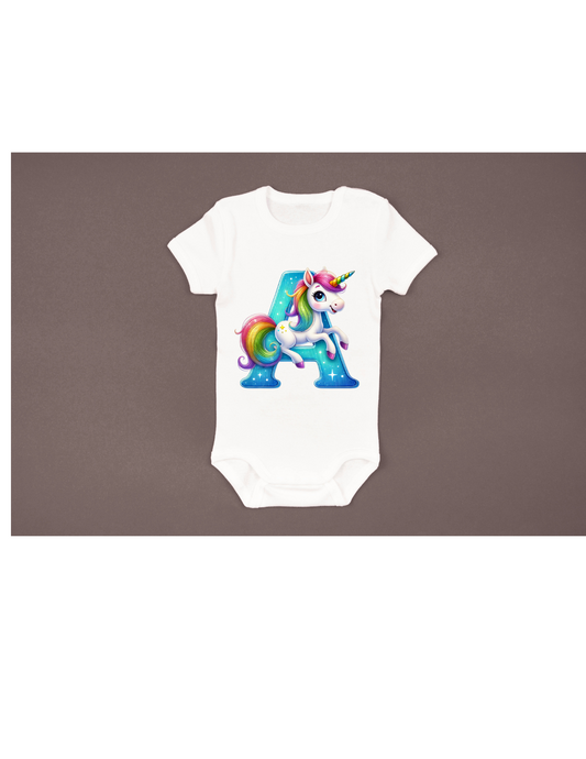Unicorn Letter T-Shirt - Personalized Alphabet Fun for Kids! 12-18 mo, 18-24 mo