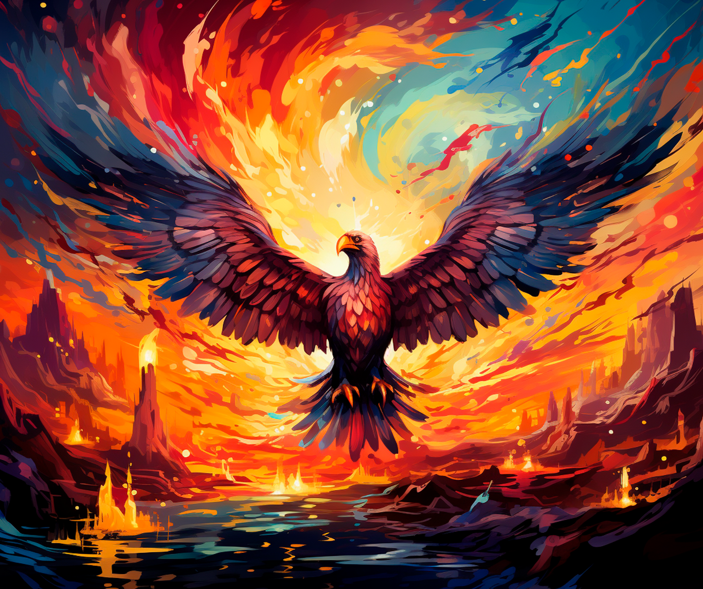 Mythical Phoenix Firestorm Mousepad
