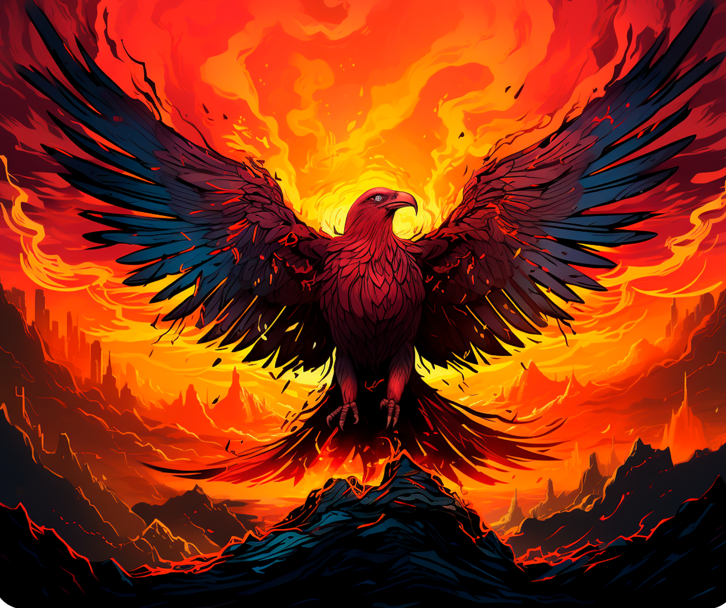 Mythical Phoenix Firestorm Mousepad